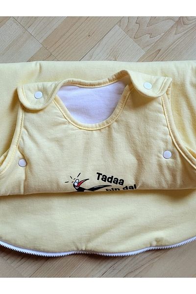 Alpar Tekstil 3-6 Months Yellow/Penguin Zippered and Snap Fastener Winter Sleeping Bag for Baby Boys and Girls - 2.5 Tog Bag