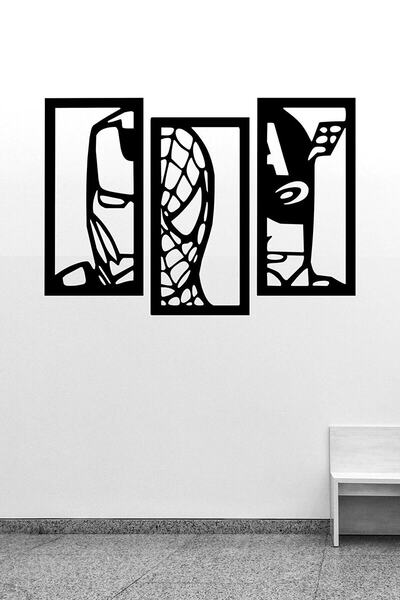 Marvel Avengers Süper Kahramanlar Ahşap Mdf Dekoratif Duvar Tablo Home Wall Decor