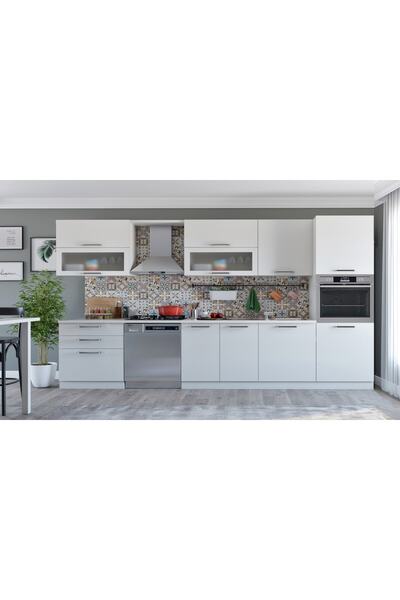 Kenyap Vegas 341 Ankastre Mutfak Beyaz Boy Dolaplı Tezgah Hariç