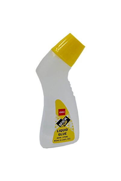 Deli Deli EA21410 STICK UP Sponge Head PVAL Liquid Glue 65ml شفاف، برميل: أصفر، 12 قطعة/صندوق عرض