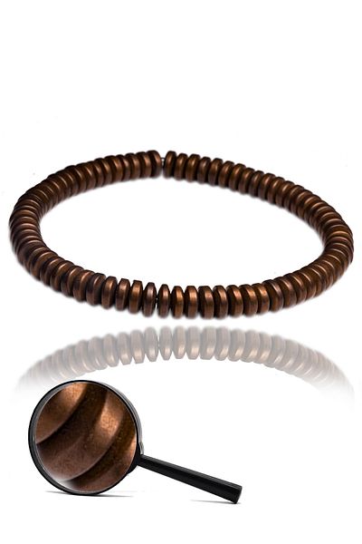 Tesbih Atölyesi Certified Rose Aaa+ Washer Hematite Stone Bracelet - Tarnish Resistant