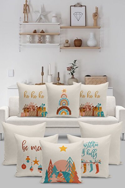 Filamente Набір з 8 чохлів для подушок, новорічний дизайн, двосторонній цифро...