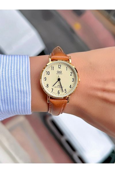 Q&Q Women's Wristwatch Leather Cord Waterproof