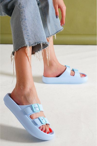 TOPUK Colorful Blue Yeezy Eva Women's Slippers