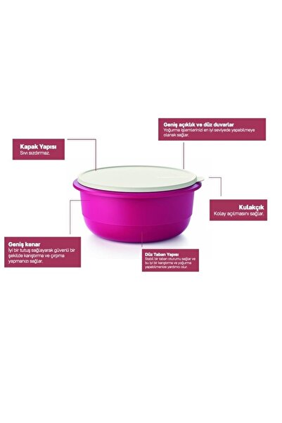Tupperware Miksim 3.5 Lt Saklama Hazırlama Kabı Fuşya Miks Hsgl