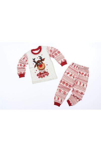 Outlet Deposu Christmas New Year Kids Pajama Set