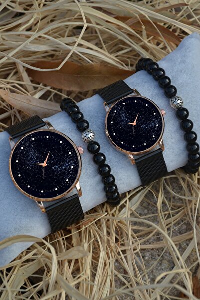 Kubbehan Sevgili Saatleri Gökyüzü Tasarımlı Çift Kol Saatleri