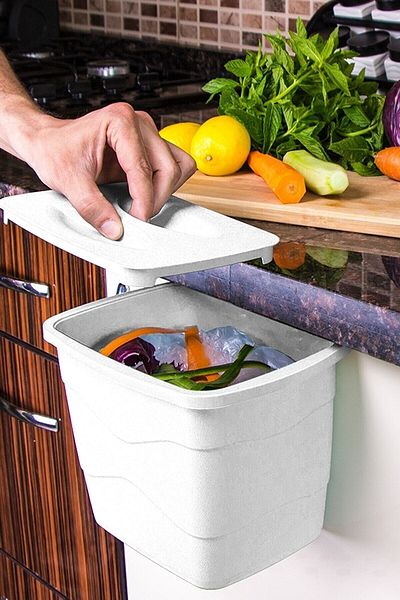 Dükkanönü Decobella Practical White Κάδος Απορριμμάτων - Κάλυμμα Ντουλάπας με Καπάκι