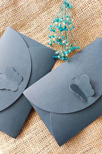 Dekorden 11X17 cm 100 Pieces Butterfly Buckle Invitation Envelope