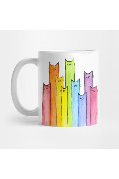 Pixxa Cat Rainbow Mug Cup