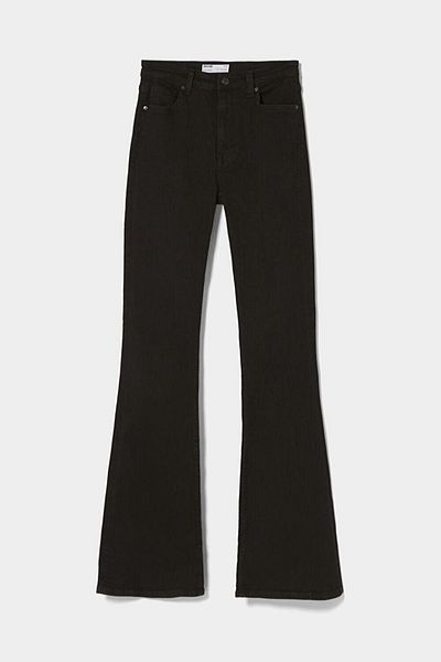LİMABEL Sommer Ikon Spanish Flare Leg Jeans Fade Black Spanish Jeans High Waist Denim Trousers