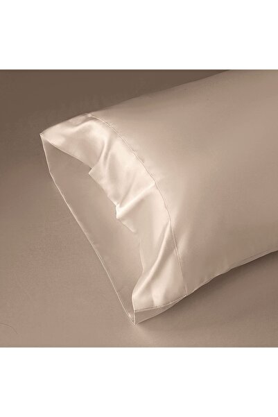 EVYA Μπεζ Μαξιλαροθήκη εγκυμοσύνης – 50x135cm Προσφέρει Υποστήριξη σε Βαμβακερό Σατέν με Μεταξωτή Υφή