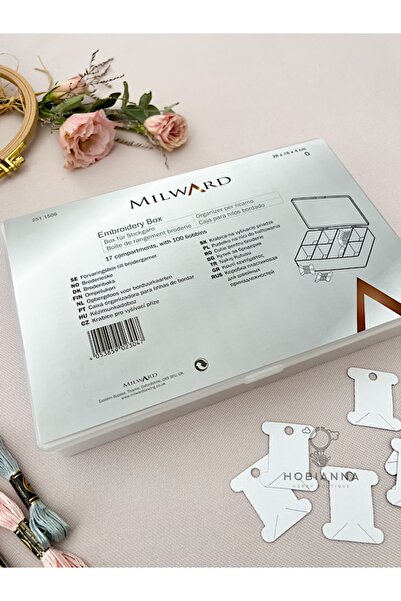 Hobianna صندوق تخزين غزل ميلوارد مولين، كبير + 100 قطعةبطاقة التغليف