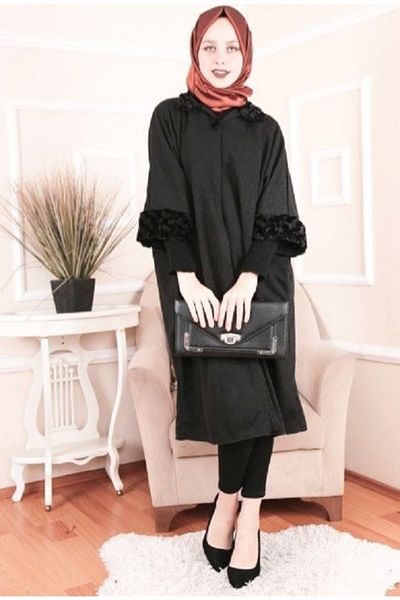 birsen içgiyim Furry Bat Sleeve Poncho for Every Body