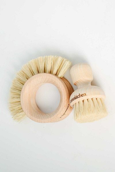 ComesCosmetic Natural Set of 2 Ring Brush & Fruit Vegetable Brush