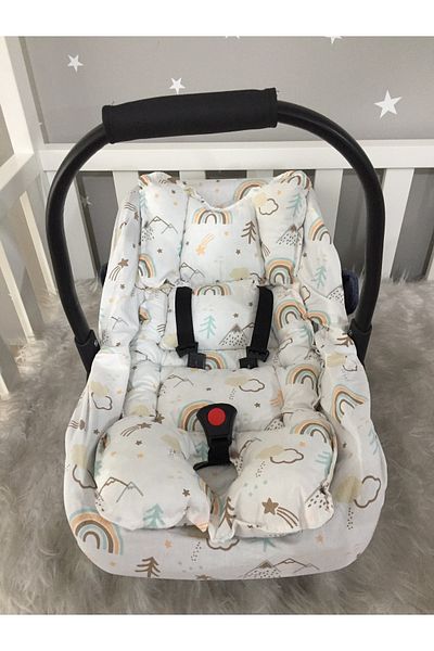 Jaju Baby Mountain And Rainbow Patterned Stroller Cushion / Baby Stroller Cushion