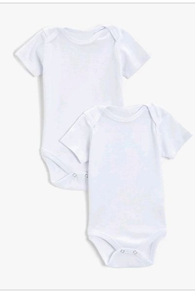 Sedona White Bodysuit Short Sleeve Double Zıbın Undershirt Set
