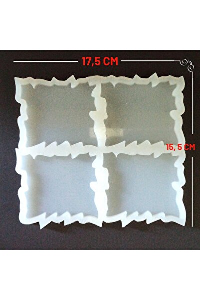 HOBİFLEX Epoksi Reçine Silikon Kalıp Çoklu Bardak Altlığı Tırtıklı Dikdörtgen...