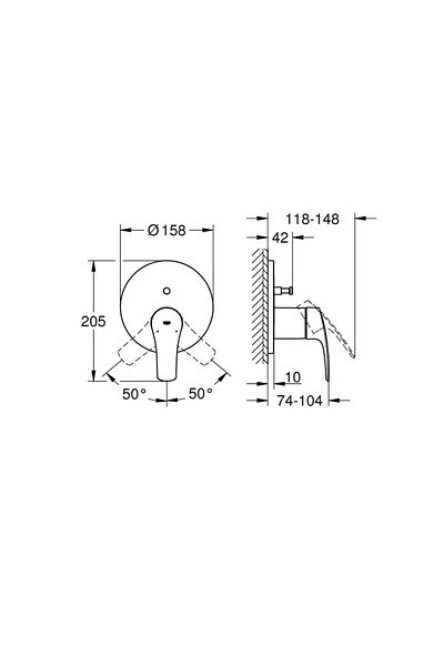 Grohe Eurosmart Built-in Bath/Shower Faucet -24043003