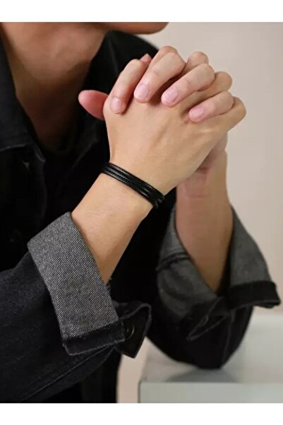 TakıConcept 4 Sıra Dolamalı Deri Ip Bileklik