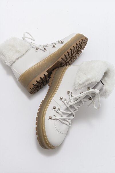 LuviShoes 4010 White Skin Γυναικείες Μπότες