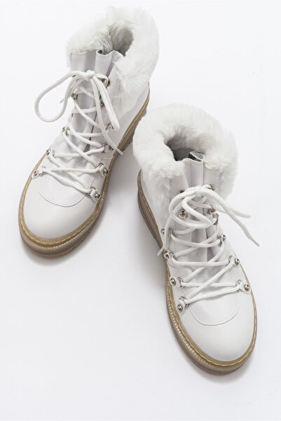 LuviShoes 4010 White Skin Γυναικείες Μπότες