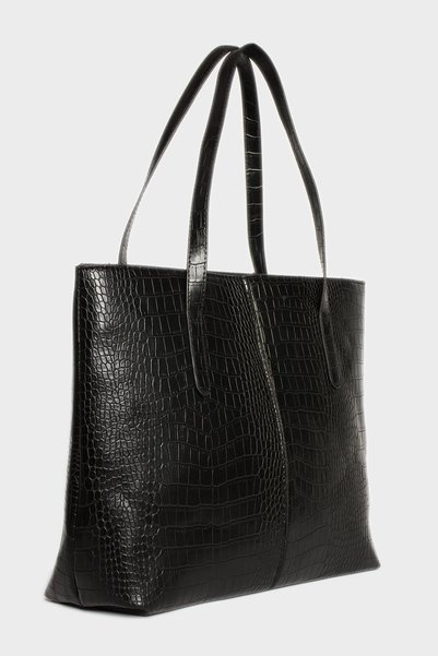 Reddington Women's Crocodile Pattern 2-Handle Zippered Large Size School Bag, Shoulder Bag, Handbag, Laptop Bag