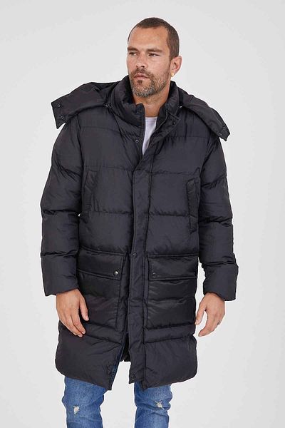 Kevin Ανδρικό φουσκωτό με κουκούλα Parka K217 Μαύρο