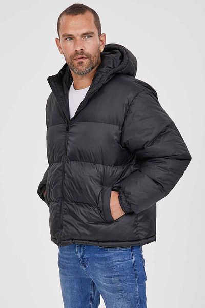 Kevin Ανδρικό παλτό με κουκούλα K220 Μαύρο