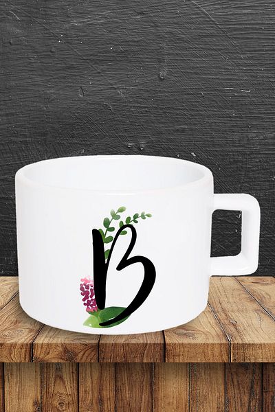 yhfoto Cup with Letter B - Cup Glass Mug - Yh285