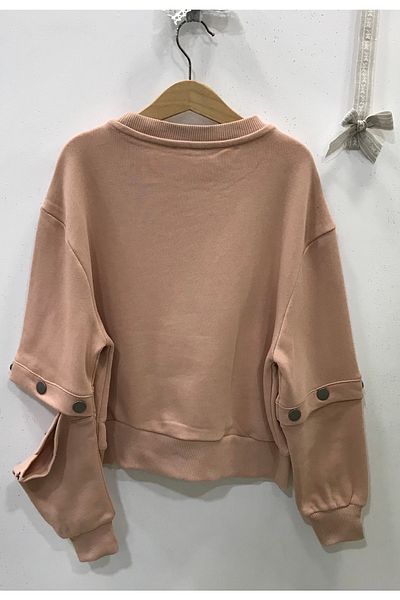 Çikoby Girl's Sweatshirt with Snap Sleeves