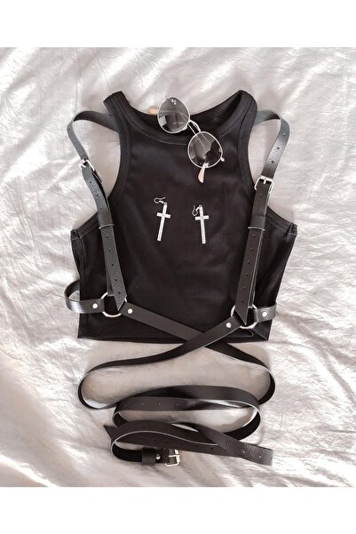 Sweet Demon Omuzdan Ve Belden Ayarlanabilir Dolanarak Bağlamalı Şık Desenli D...