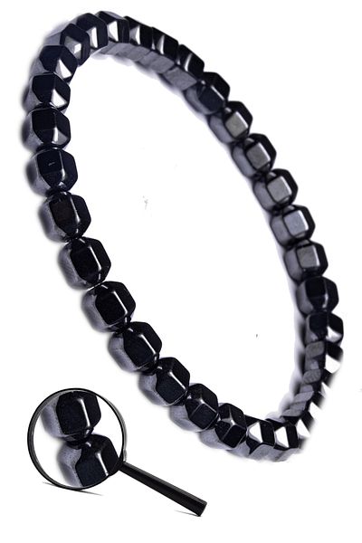 Tesbih Atölyesi Certified Special Cut Hematite Stone Bracelet - Tarnish Resistant