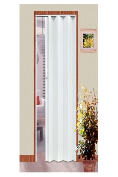 ERİKMANN Akordiyon Pvc Kapı Beyaz Camsız Tek Açılım 267 X 230 Cm