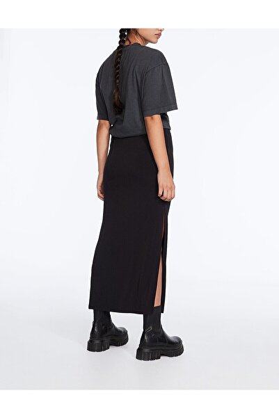 Moda Tekcan Uzun Çift Taraf Yırtmaçlı Kalem Etek