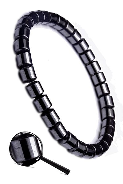 Tesbih Atölyesi Certified Barrel Cut Aaa+ Hematite Stone Bracelet