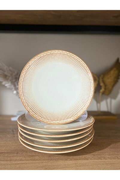 ZAGİ 6'lı Seramik Pasta Tabağı 20 Cm