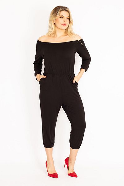 Şans Plus Size Jumpsuit - Black - Regular fit
