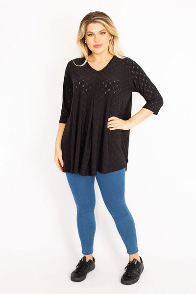Şans Plus Size Tunic - Black - Regular fit