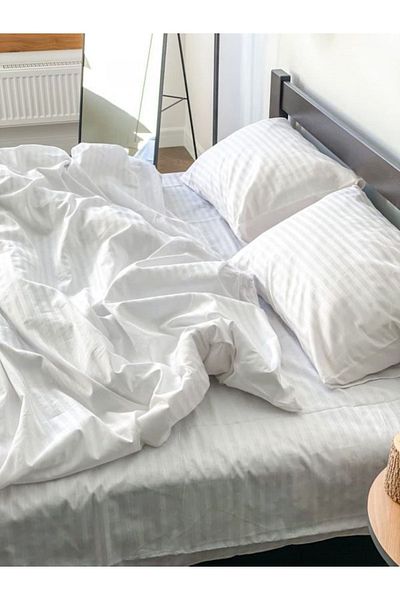 BESTİNA GOLD Striped Cotton Satin Pillowcase Double Hotel Series