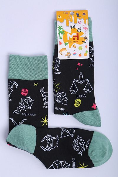 MRHERO 1012 șosete multicolore unisex, un singur pachet cu tema zodiacului