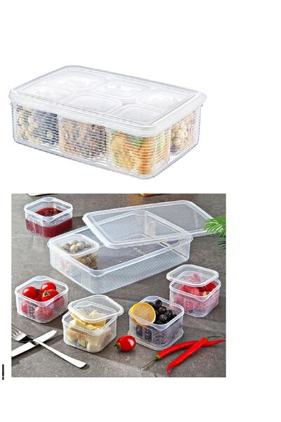 naque 7 Parça Sızdırmaz Kapaklı Pratik Kahvaltılık- Saklama Kabı Seti