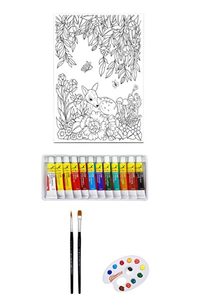 GLANCE Artdeco Desenli Tuval 40x50cm Ceylan Fanart Academy Akrilik Boya Seti ...