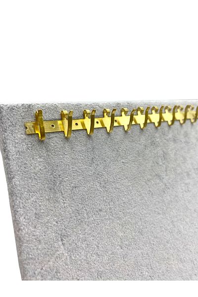kutuveaksesuar Bracelet Necklace Chain Stand Suede Fabric Covered Gray 20 Pieces