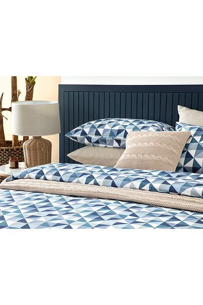 English Home Set cuvertură de pilota din bumbac Trigon King Size - 240x220 Cm Albastru/Gri