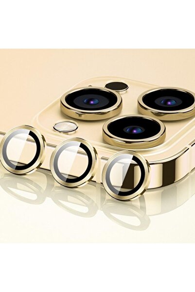 Miscase iPhone 14 Pro- 14 Pro Max Compatible Lens Protection Gold
