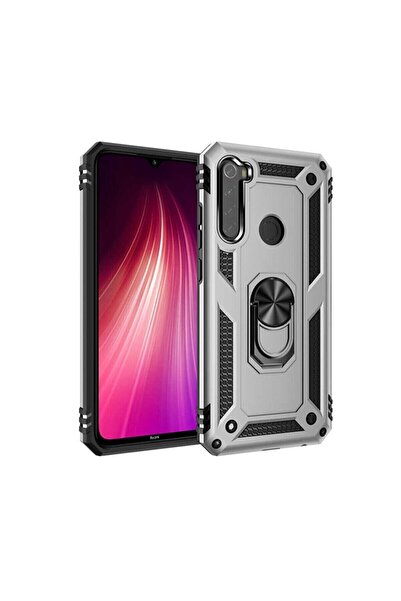 Tria Xiaomi Redmi Note 8 Uyumlu Kılıf Vega Tank Zırh Yüzüklü Mıknatıslı Stand...