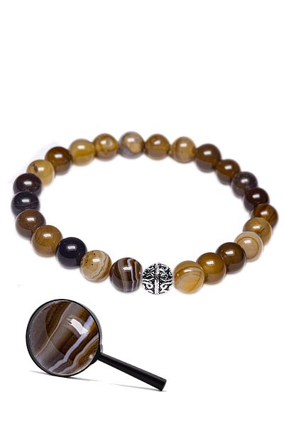 Tesbih Atölyesi Certified Aaa Quality Botswana Agate Stone Bracelet (Africa)
