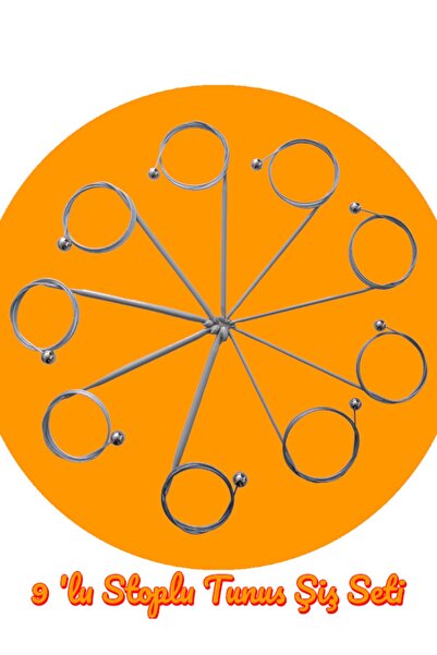 Masal Örgü Evi Stoplu Çelik Telli 80 Cm Misinalı Tunus Şişi Seti 9 Numara Bir Arada