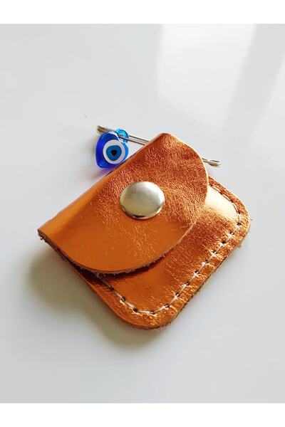 ViP GiFT Bebek Cevşen Dualı Kolye Muska Hakiki Deri El Yapımı Portakal Turunc...